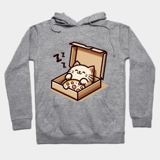 Cute Cat Sleeping inside Pizza Box Hoodie